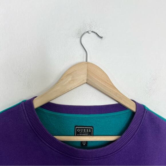 Guess Retro Vintage Y2K Roy Blocked Pullover Sweatshirt Size Medium - Picture 8 of 13